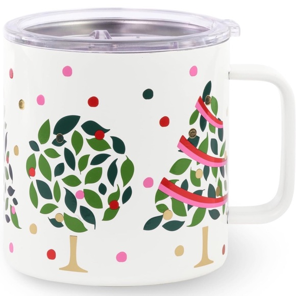 kate spade Accessories - KATE SPADE MUG HOLIDAY INSULATED TUMBLER HOT COLD LIDDED CHRISTMAS TREE 16Oz NWT